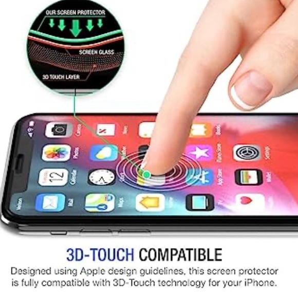 TETHYS 3 Pack Screen Protector For iPhone 11 / iPhone XR (6.1") W/Phone Stand - Picture 8 of 11